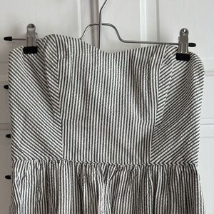 J. Crew Seersucker Short Dress in Gray